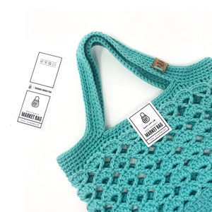 PRINTABLE Bag Tags - 6pc Set - Downloadable PDF. Diy labels for Market, Totes and Produce Bags. Display packaging for knit and crochet bags.