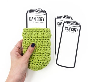 PRINTABLE Skinny Can Cozy Template - Downloadable PDF - Spiked seltzer can cozy market display. Tall can cozies holder packaging. Ultra can