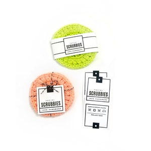 PRINTABLE Facial Scrubbies Tags + BONUS Wrap Labels - Downloadable PDF. Templates for handmade reusable facial rounds. diy facial wipes tags