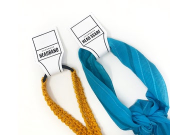 PRINTABLE Headband Hang Tags + Head Scarf and Head Wrap tag included - Downloadable PDF. Product labels for handmade accessories.