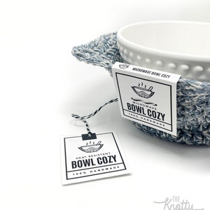DRUCKBARE Bowl Cosy Tags - Digital PDF - Tags & Etiketten für handgemachte mikrowellengeeignete Schüsselabdeckungen, Suppenschüssel gemütliche Verpackungsvorlagen, Hot Pad