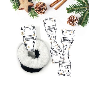 PRINTABLE Christmas / Holiday Scrunchie Tags - Downloadable PDF - Hang tag for handmade diy scrunchies. modern labels - Winter Holiday Vol 2