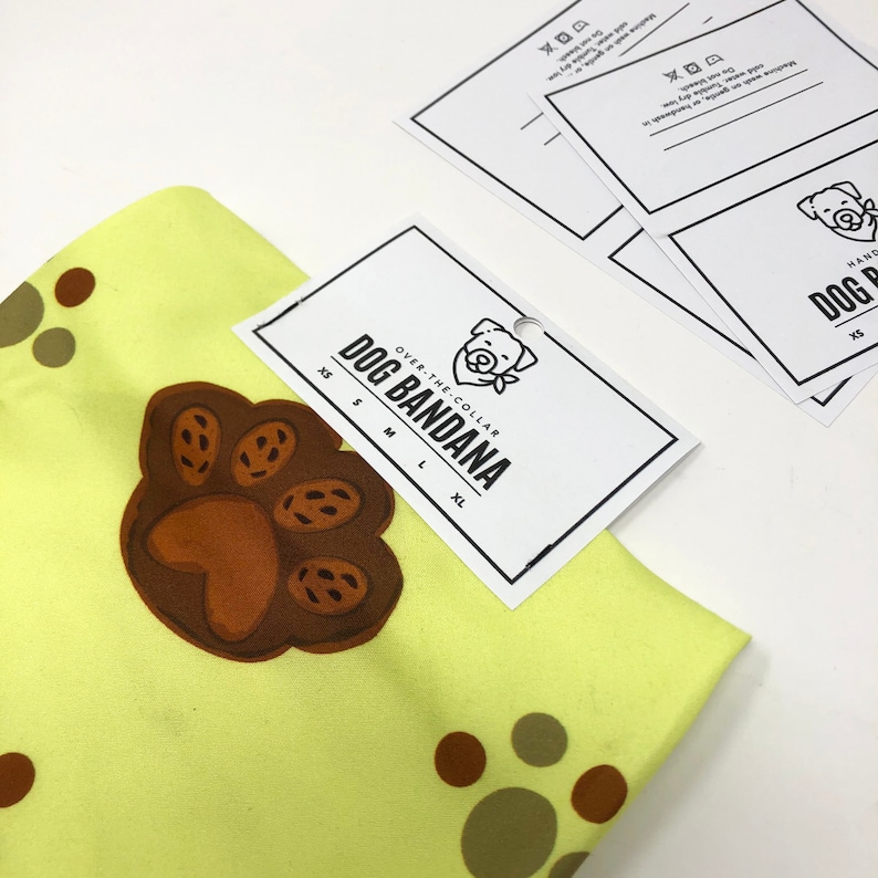 PRINTABLE Dog Bandana Tags Wrap Labels Digital PDF Bold Etsy