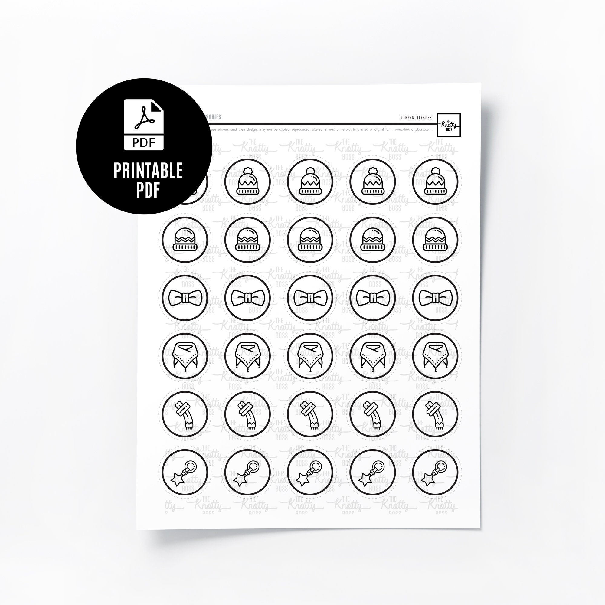 PRINTABLE Sticker Bundle PDF Template 36 sticker designs | Etsy