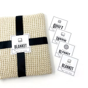 PRINTABLE Blanket Tags - Downloadable PDF. DIY print-at-home labels for handmade blankets, baby blankets, quilts and throws.