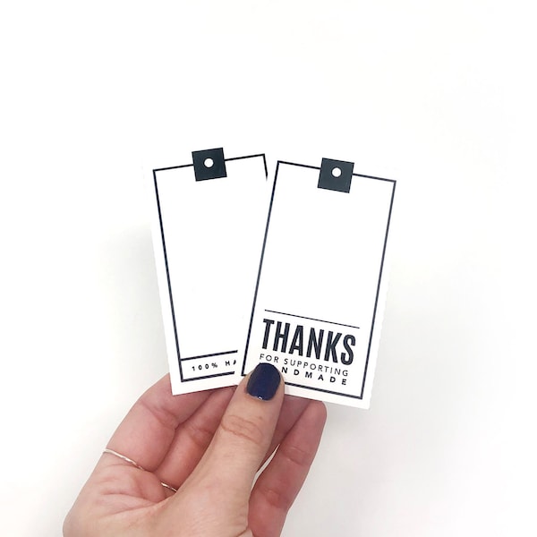 PRINTABLE Thank You Tags / Cards for handmade items - Downloadable PDF - Market Prep - Maker Tools & Resources - Modern Tags - Thanks - DIY