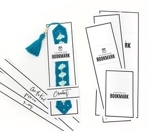 PRINTABLE Bookmark Packaging - Downloadable PDF - DIY Backing card and wrap label  for handmade bookmarks. modern tags and labels.