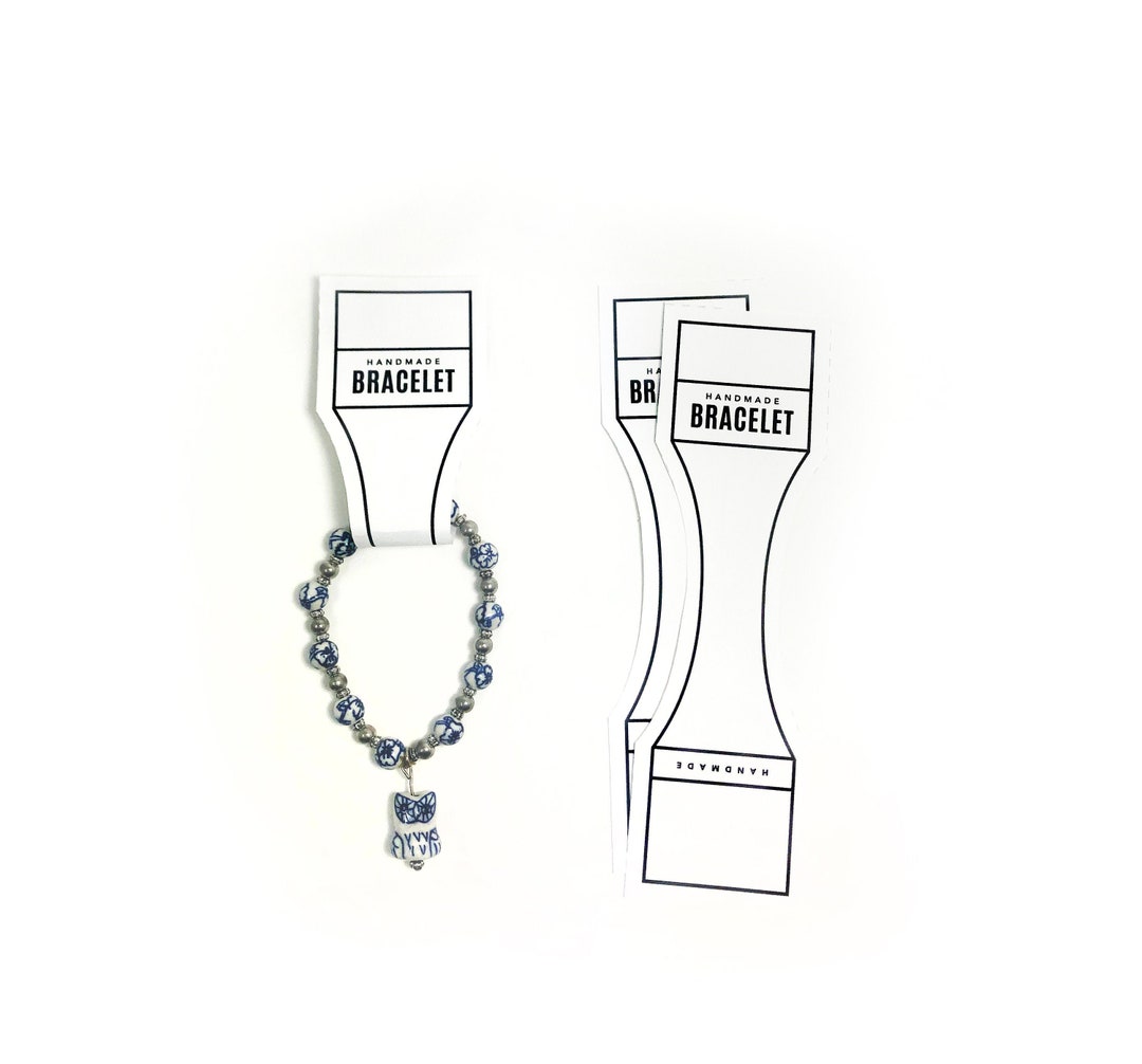 PRINTABLE Bracelet Tags Downloadable PDF Tags for Handmade Bracelets. Small and Handmade