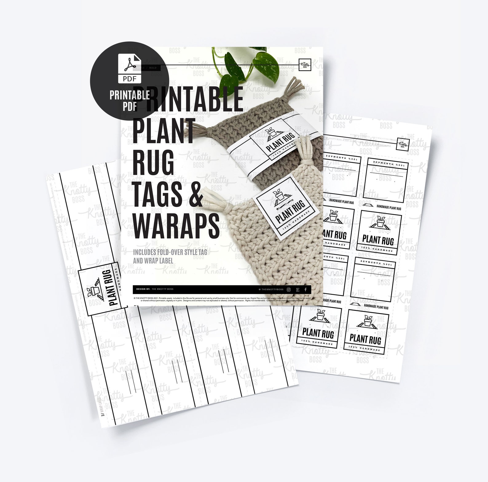 Handmade Rug Label Plant Rug Tags: Printable Packaging Labels (PDF Download) - Etsy