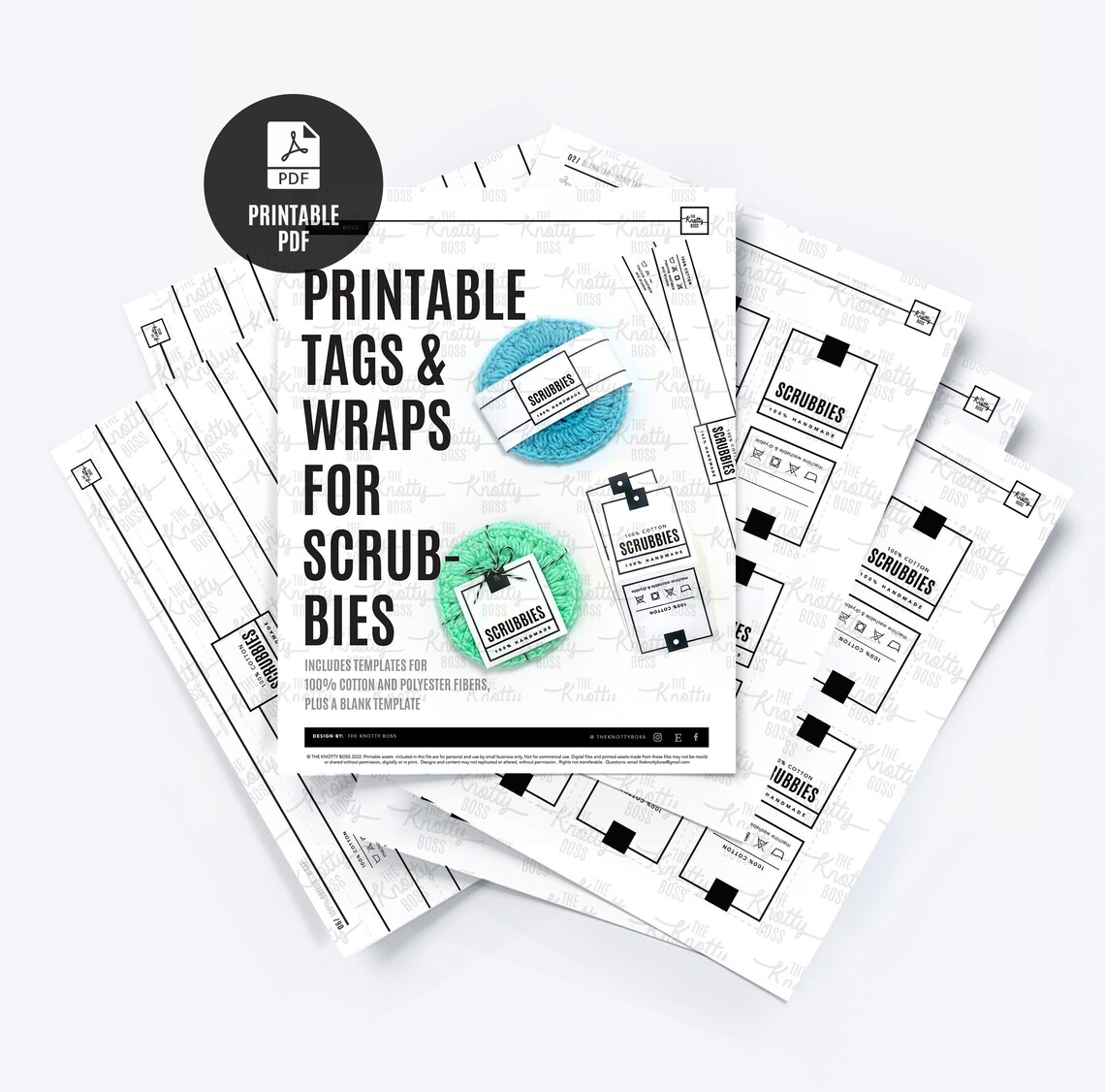 PRINTABLE Scrubbies Tags + Wrap Labels - Digital PDF - Cutout Tags ...