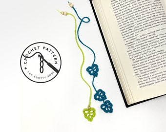 CROCHET PATTERN - Knotty Monstera Leaf Bookmark - monstera plant handmade bookmark tutorial, knit leaf diy, plant & book lover gift, thread