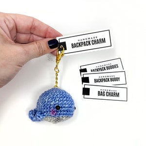 PRINTABLE Backpack Charm Tags - Digital PDF - Bag & bookbag buddy market label, cutout template for handmade toy packaging, pocket buddies