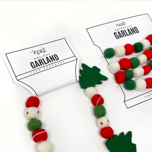 IMPRIMÍVEL Etiquetas de guirlanda - PDF digital - Etiquetas de mercado, etiquetas e cartões de exibição para guirlandas de Natal. Etiqueta de embalagem de guirlanda de Natal feita à mão