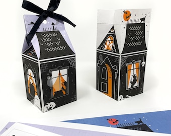 PRINTABLE Halloween Gift Box Template  - PDF