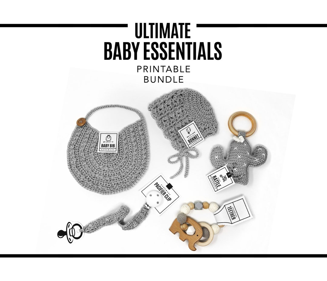 PRINTABLE BUNDLE Baby Essentials 5pc Tag Bundle Digital Pdfs. DIY Tags ...