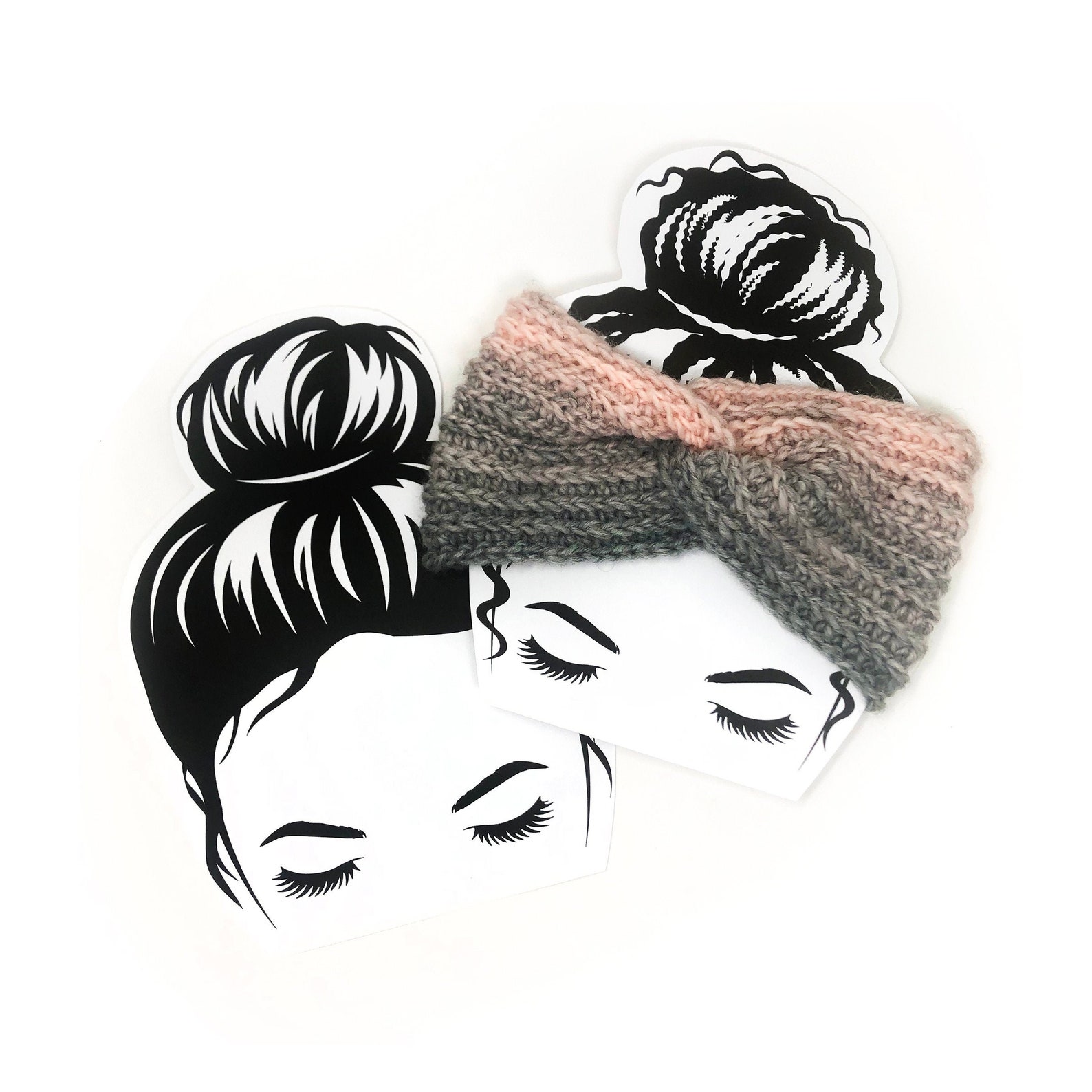 PRINTABLE Headband Display Template ADULT Digital PDF Messy Bun Display Card, Cutout Insert for