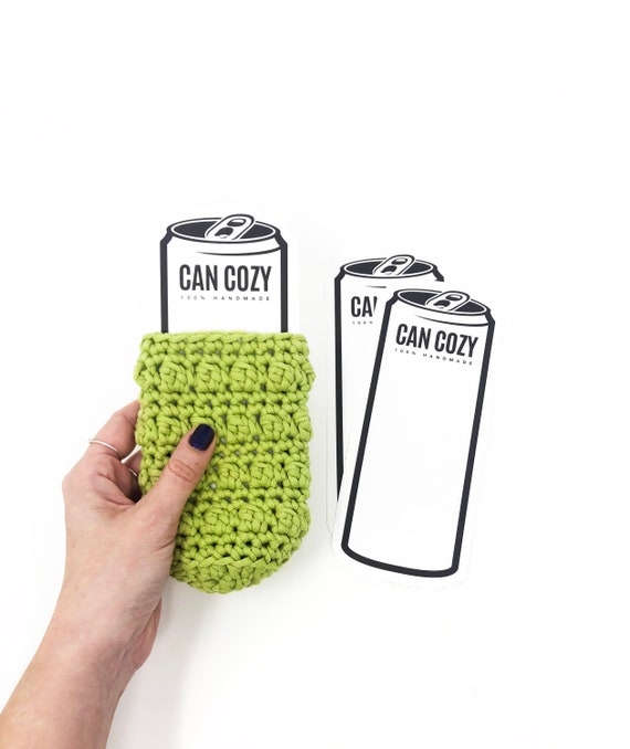 PRINTABLE Skinny Can Cozy Display Insert: Printable template cards for handmade can sleeves and holders (PDF Download)