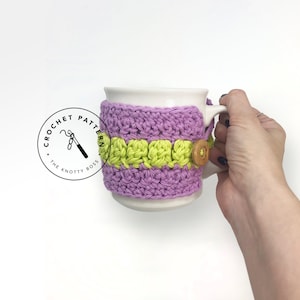 CROCHET PATTERN - Mug Cozy Downloadable crochet pattern - Crochet cup cozy pattern. Handmade cup cozy pattern.