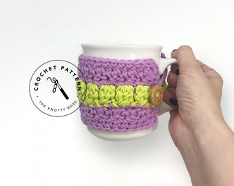 CROCHET PATTERN - Mug Cozy Downloadable crochet pattern - Crochet cup cozy pattern. Handmade cup cozy pattern.