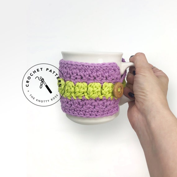 CROCHET PATTERN - Mug Cozy Downloadable crochet pattern - Crochet cup cozy pattern. Handmade cup cozy pattern.