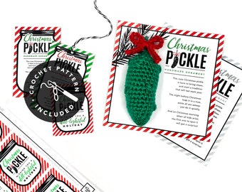 PRINTABLE Christmas Pickle tags + BOUNS Crochet Pattern