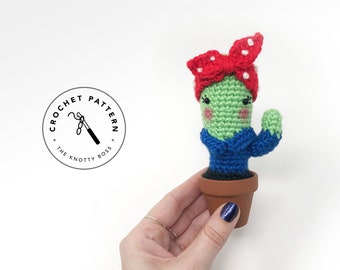 CROCHET PATTERN - We Can Do It Cactus - Amigurumi - Rosie Inspired - Crochet cacti -