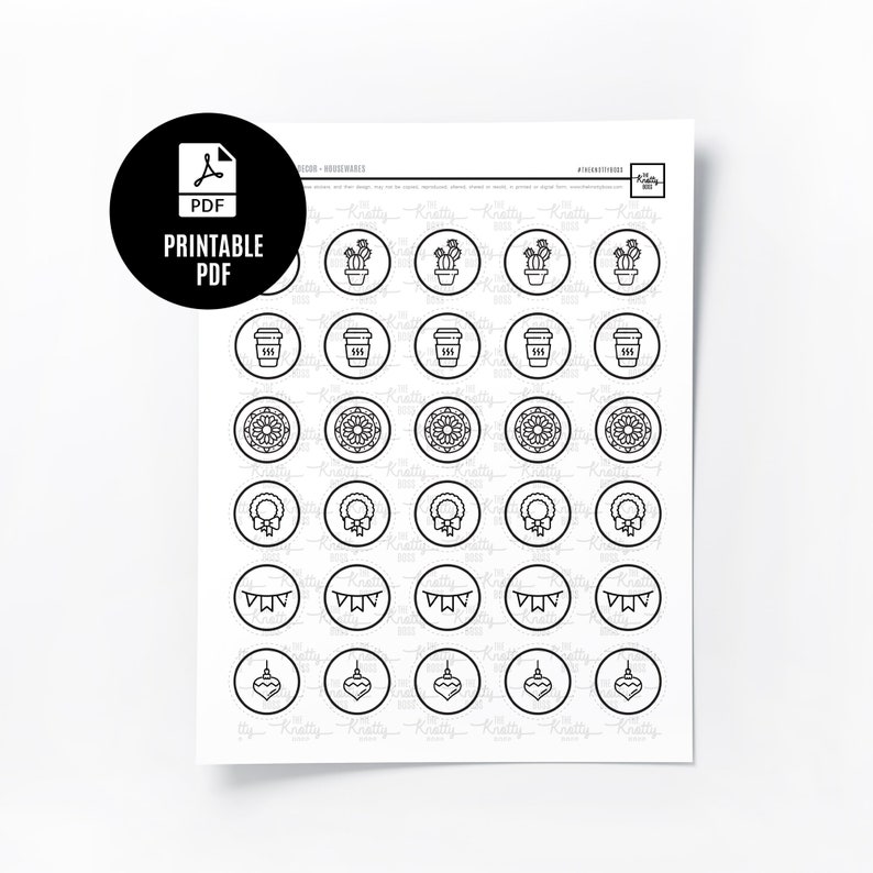 printable sticker bundle pdf template 36 sticker designs