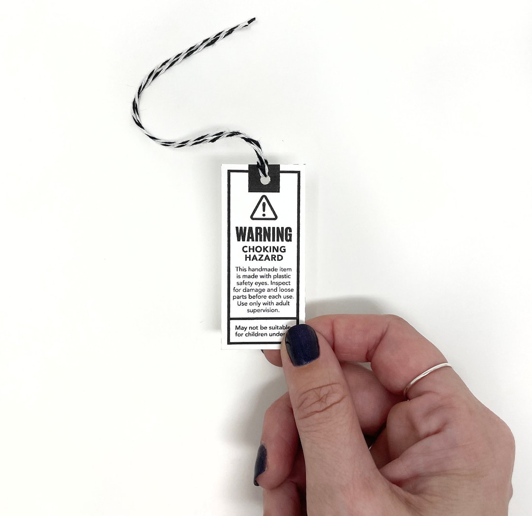 PRINTABLE Safety Eyes Warning Tag Choking Hazard Label for 