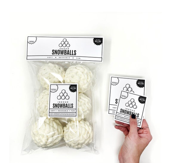 PRINTABLE Snowball Packaging DIGITAL PDF Insert Cards & Labels for Handmade  Reusable Snowballs. Crochet Snowball Fight Bag Topper Tags 