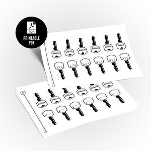 PRINTABLE Keychain Tag Template Downloadable PDF Keyring - Etsy Canada