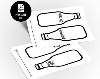 PRINTABLE Bottle Cozy Template downloadable PDF. DIY Packaging for Beer  Bottle Cozies. Bottle Cosy Labels. Modern Design. 