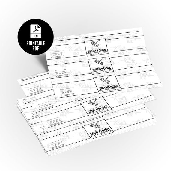 Printable Sweeper Cover Wrap Labels Downloadable Pdf Diy Etsy