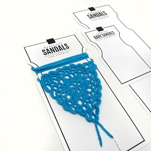 Cartões de exibição para sandálias descalças para impressão - PDF digital - Tags de mercado, rótulos e inserções para sandálias artesanais e embalagens para sandálias de bebê