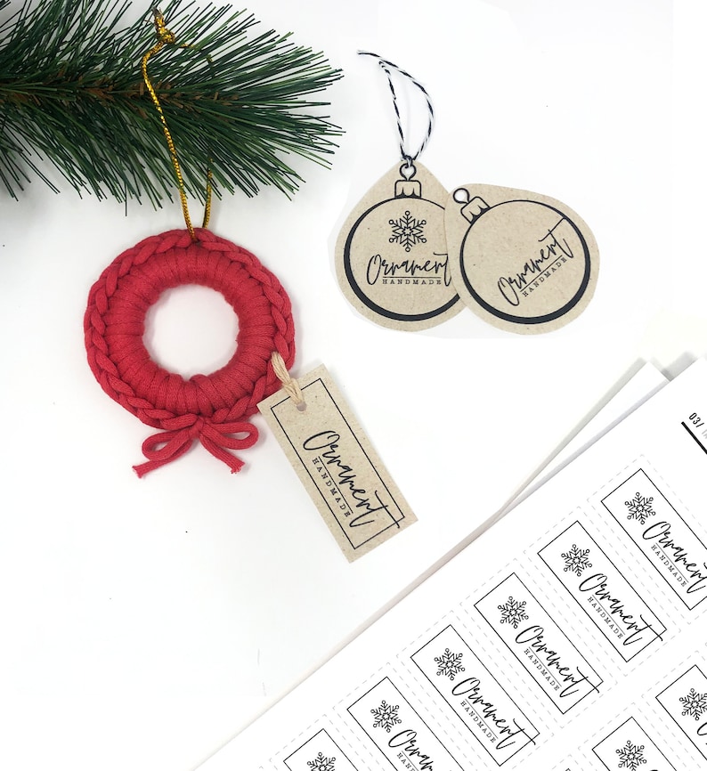 PRINTABLE Ornament Tag Templates SIMPLE Style Downloadable Etsy