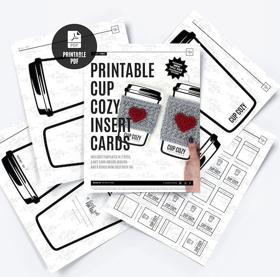 PRINTABLE Cup Cozy Display Inserts Digital PDF Coffee 