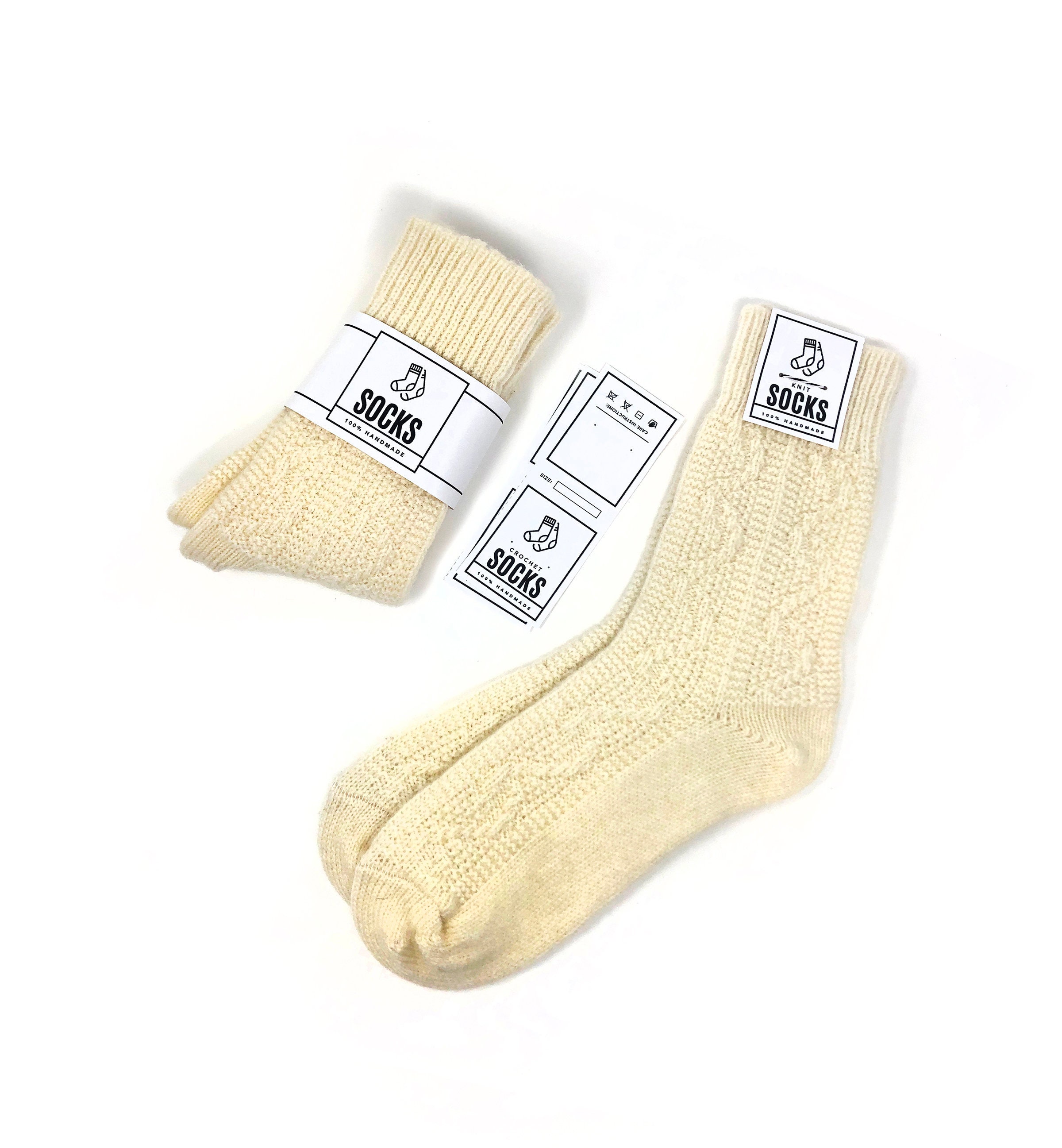 PRINTABLE Sock Tags Wrap Labels Downloadable PDF Bold Style DIY
