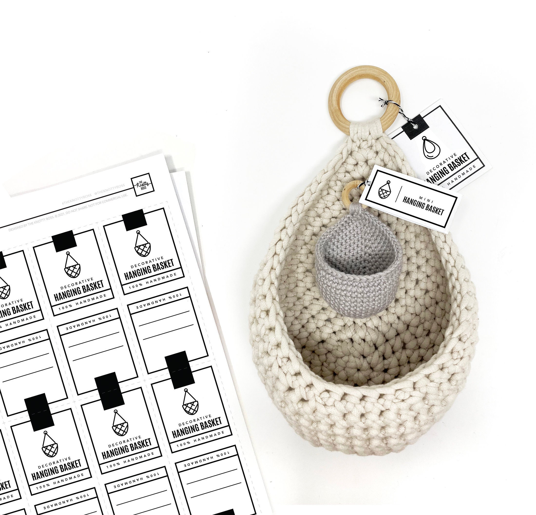 PRINTABLE Hanging Basket Tags Downloadable PDF Packaging For 
