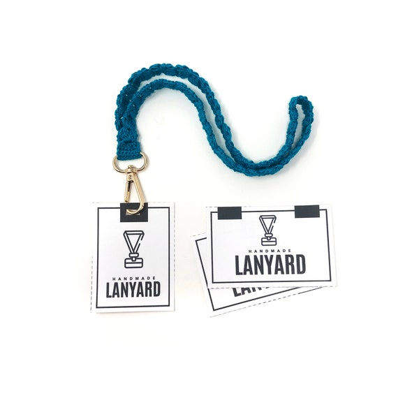 PRINTABLE Lanyard tags - Digital PDF - Insert cards for handmade lanyards. Cut out hang tags and templates for packaging and market displays