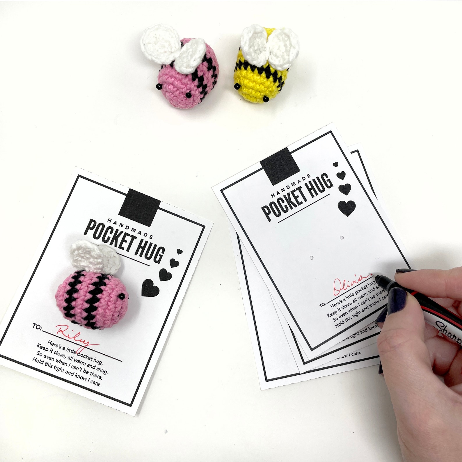 PRINTABLE Pocket Hug Tags Digital PDF DIY Packaging | Etsy