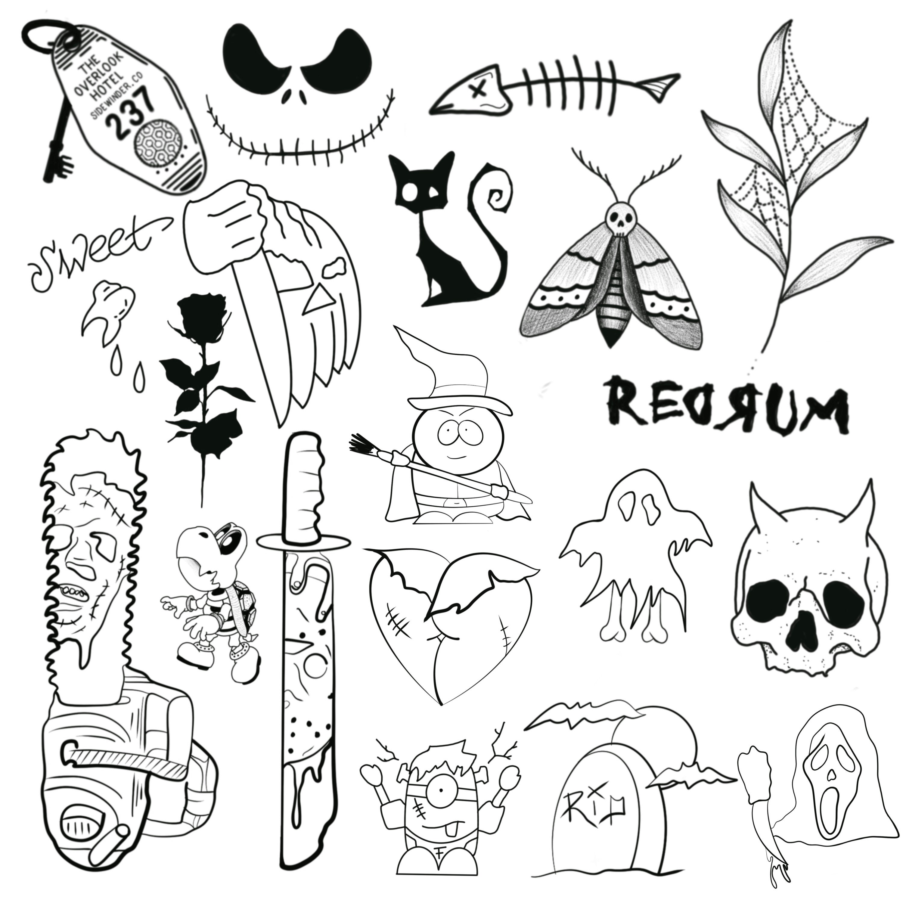 Friday the 13th Tattoo Flash, Spooky Tattoo Flash, Scary Movies Scary ...