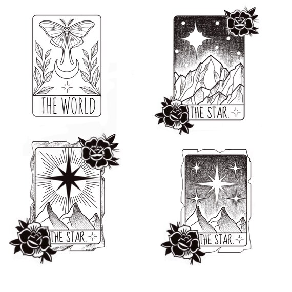 Tarot Cards for Tattoos or Other Designs. Open Outline Designs - Etsy