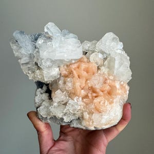 Apophyllite Cube Stilbite Blue Chalcedony Cluster Large Apophyllite Crystal Raw Zeolite Pink Stilbite Zeolite India High Quality Crystal A31