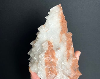 Pagoda Calcite Cluster Raw Calcite Crystal Mushroom Calcite Specimen Red Hematite Calcite Bi Color Calcite Formation Hubei China A4
