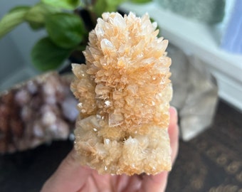 Wenshan Calcite Flower Raw Calcite Stalactite Calcite Crystal Cluster Orange Calcite Specimen Yellow Calcite Formation Yunnan China A5