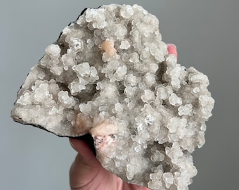 Druzy Chalcedony Crystal Druzy Chalcedony Flower Crystal Zeolite Crystal Stilbite  Raw Zeolite from India Zeolite Geode High Quality A22