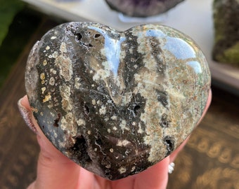 Natural Ocean Jasper Crystal Large Size Polished Love Heart Healing 1PC new 