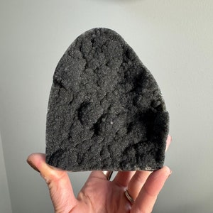 Black Amethyst Crystals Natural Black Galaxy Amethyst Geode Druzy Crystal Decor Hematite Geode Crystal Witchy Vibes Mineral Specimen A18