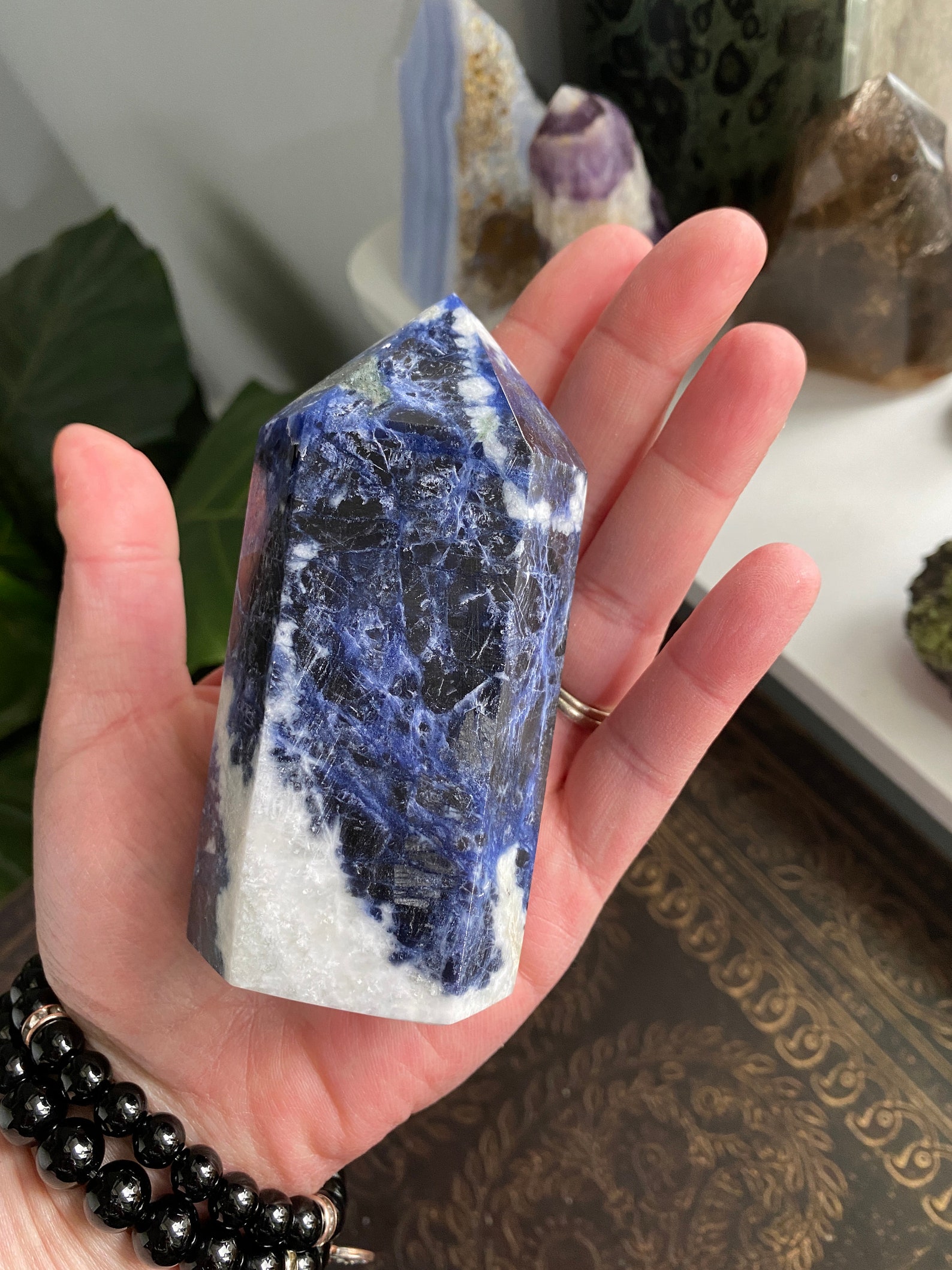 Meditation Crystal Sodalite Stone Blue Sodalite Crystal Point Etsy