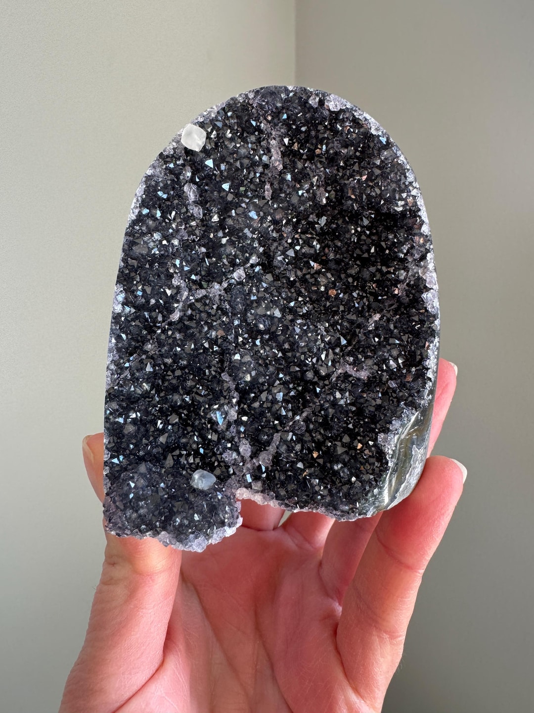 Black Amethyst Crystals Calcite Cube Natural Black Galaxy Amethyst