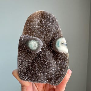 Regenbogen Galaxie Amethyst Quarz Kristall Druzy Brown Geode Natürliche Mineral Probe Kristall Liebhaber Geschenk Witchy Decor Uruguay A16
